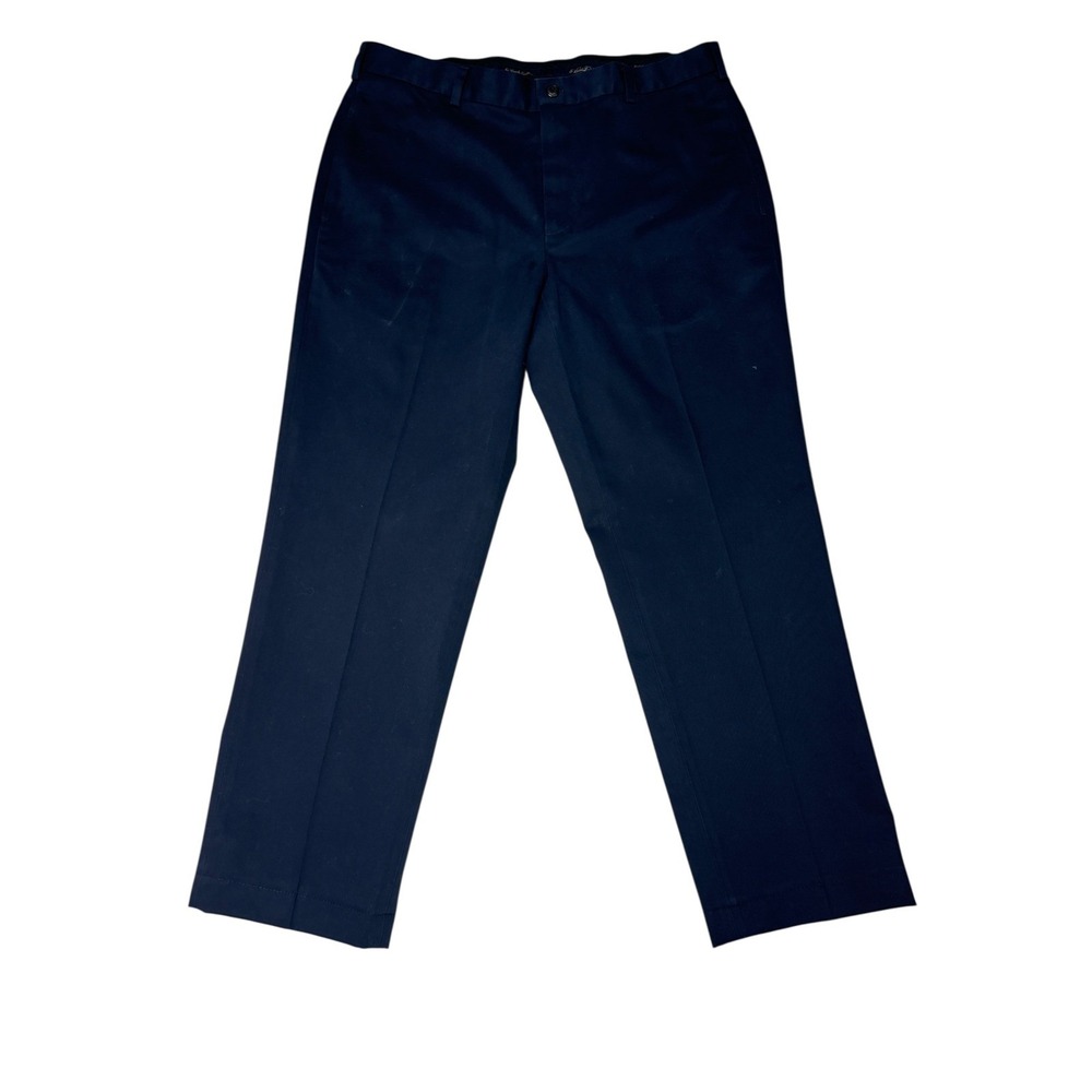 Brooks Brothers Advantage‎ Chino Clark Navy Blue Cotton Blend Mens Pants 35